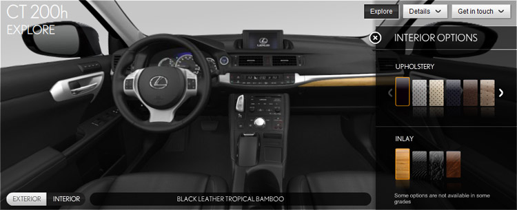 Screenshot of the Lexus Car Explorer