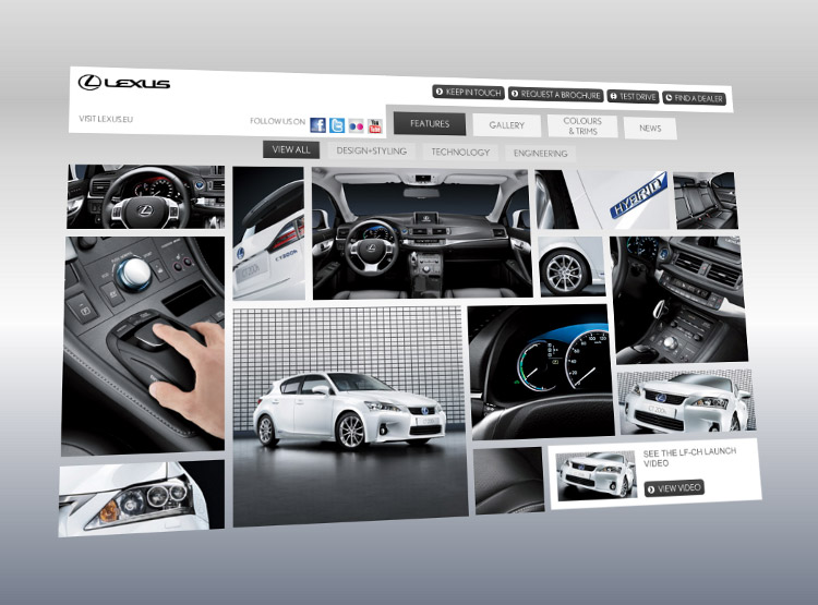 Screenshot of the Lexus CT200h Minisite